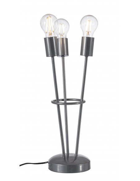 LAMPADA TAV. FIACCOLA 3LUCI ARGENTO H45