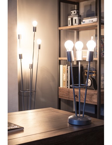 LAMPADA TAV. FIACCOLA 3LUCI ARGENTO H45
