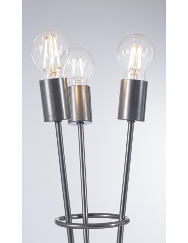 LAMPADA TAV. FIACCOLA 3LUCI ARGENTO H45