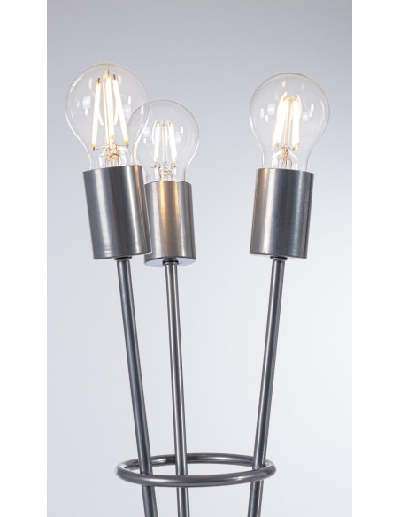 LAMPADA TAV. FIACCOLA 3LUCI ARGENTO H45