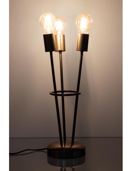 LAMPADA TAV. FIACCOLA 3LUCI ARGENTO H45
