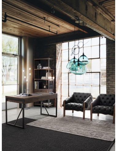 LAMPADA TAV. FIACCOLA 3LUCI ARGENTO H45